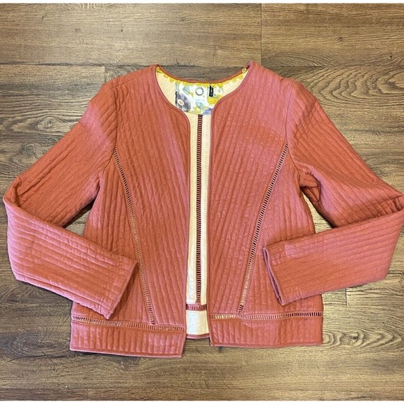Jackets & Blazers - Anthropologie Akemi + Kin XS Rust Brown Quilted 100% Cotton Open Cardigan Jacket